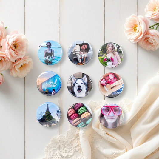 Custom 1" Round Photo Magnets - Set of 9