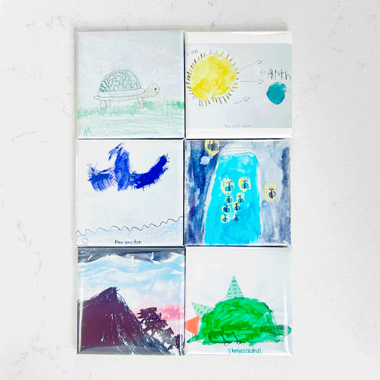 Child's Artwork into Magnets - set of 6