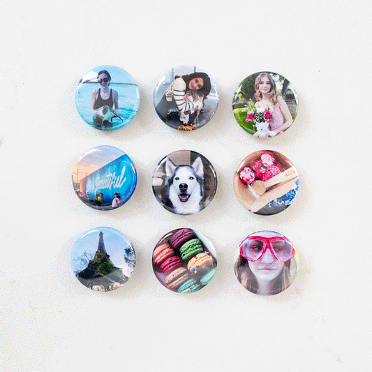 Custom Round Photo Magnets - Set of 9