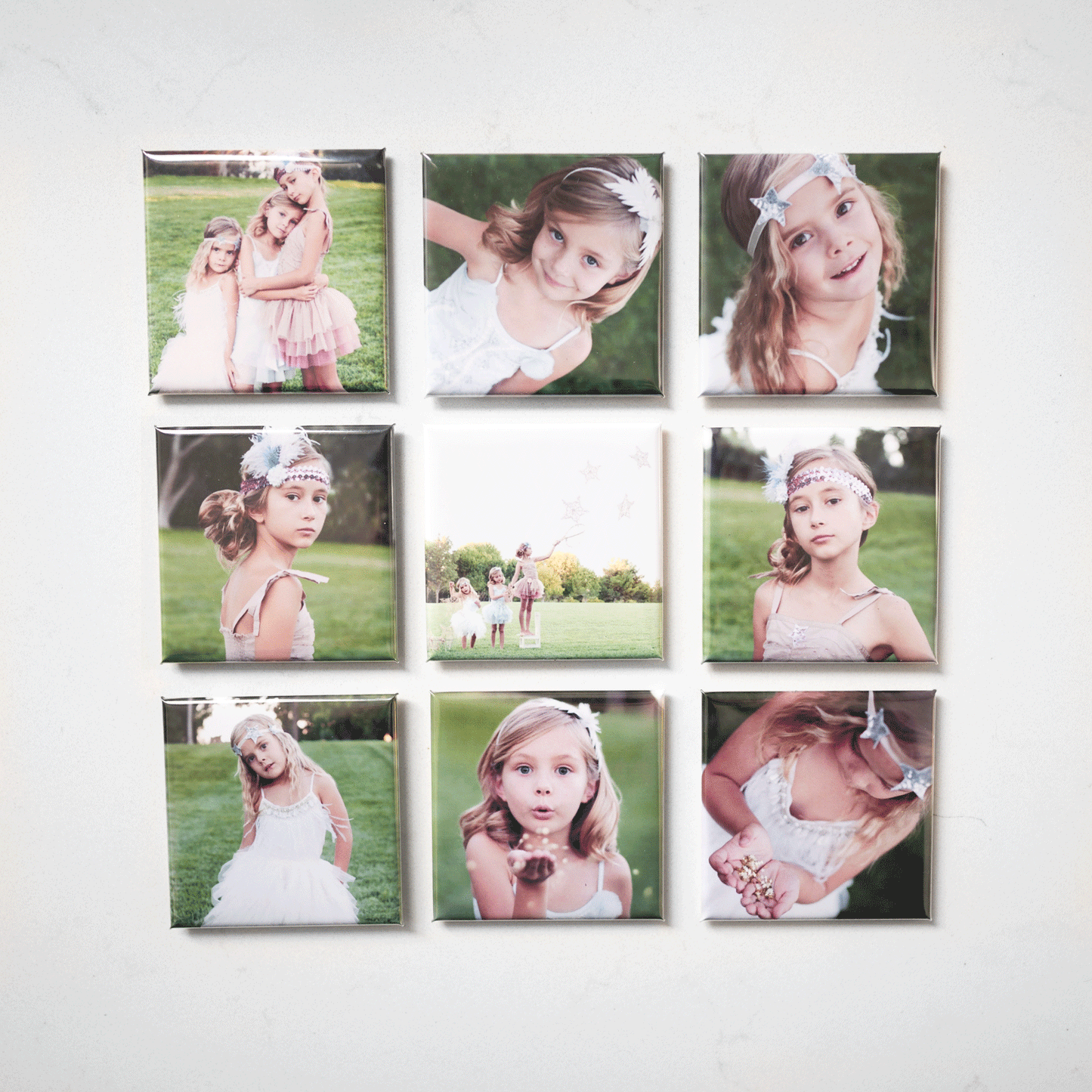 Custom Square Photo Magnets - Set of 9