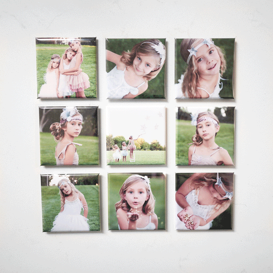 Custom Square Photo Magnets - Set of 9